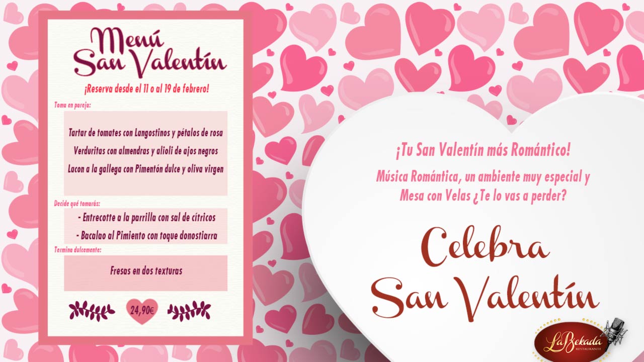 Del 11 al 19 de febrero tendrás el San Valentín 2017 más Romántico con el mejor ambiente, una Mesa con Velas y un menú especial ¿Te lo vas a perder?