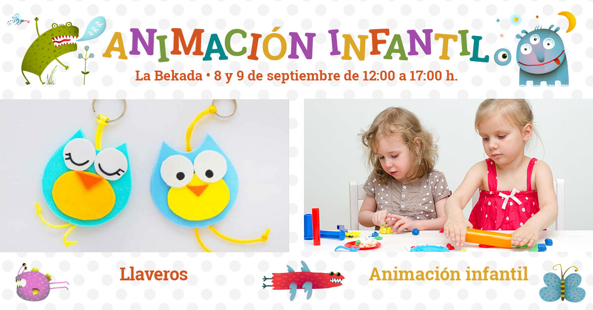 Ven a la Animación Infantil de La Bekada los sábados y domingos de 12:00 a 17:00 y juega con nosotros